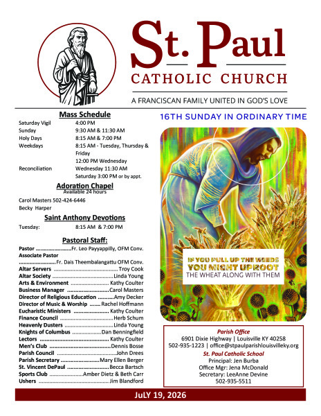 2026 - July 19 Sunday Bulletin