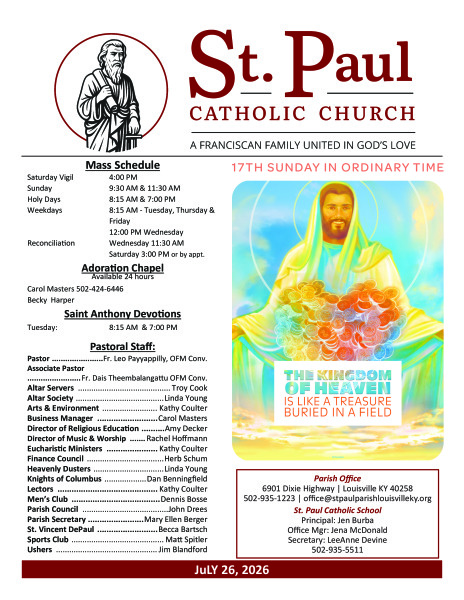 2026 - July 26 Sunday Bulletin